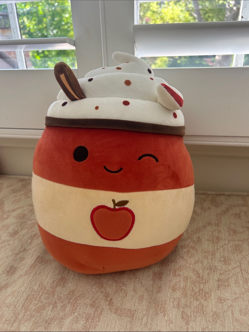 Squishmallows Apple Pie Plush Pillow - Cream & Brown & Red